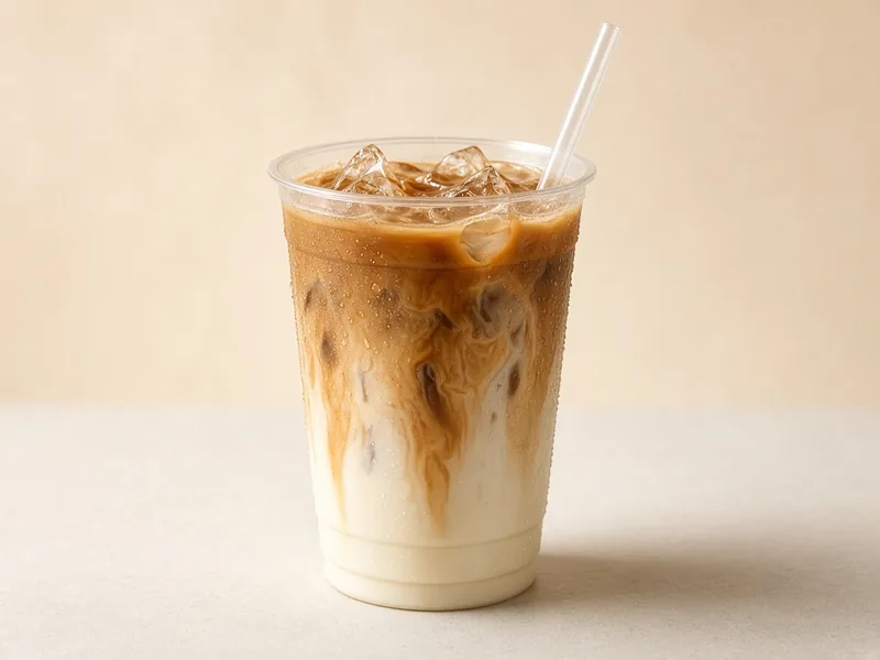 Illustrative photo for Cold Milk: iced latte-style coffee drink in a clear cup (not an official Starbucks photo)